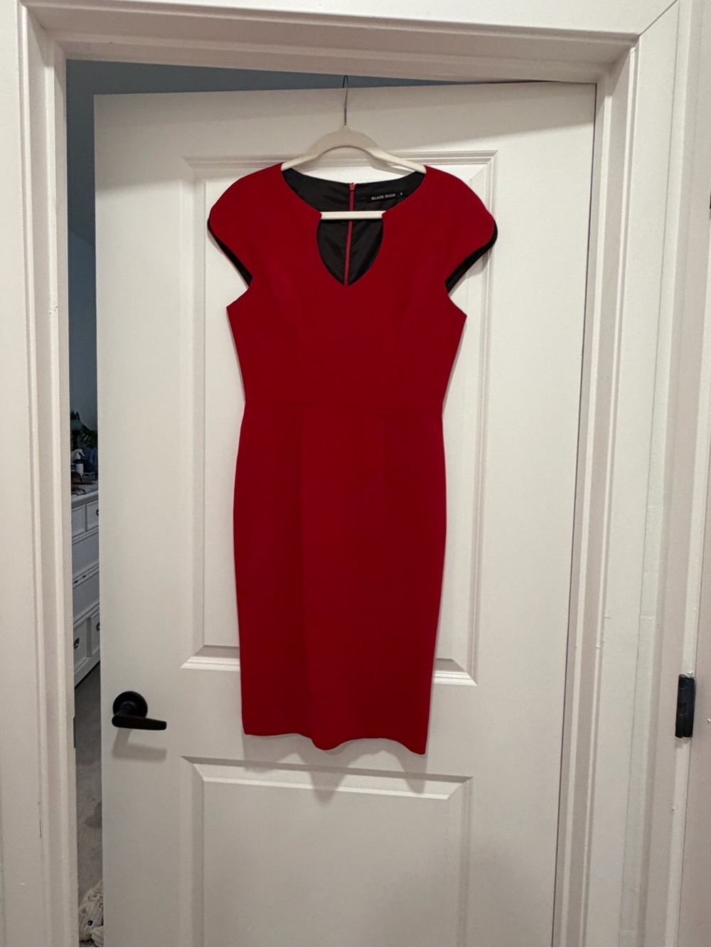 Red Cap Sleeve Sheath Dress by Black Halo Like NEW!
